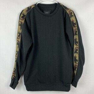 D&F Ricky Singh Sweater Adult Medium Black Camo Pullover Crewneck Sweater Mens